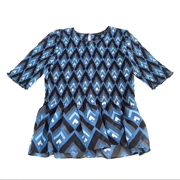 Club Monaco Luceenie smocked Peplum Blouse - Picture 2 of 9